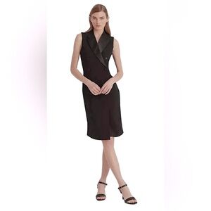 🎩⭐Lauren Ralph Lauren Black Sleeveless Tuxedo Dress